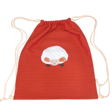 Kinder Beutel Leo Orange with drawstring, 100% cotton Storchenwiege fabric, handmade.