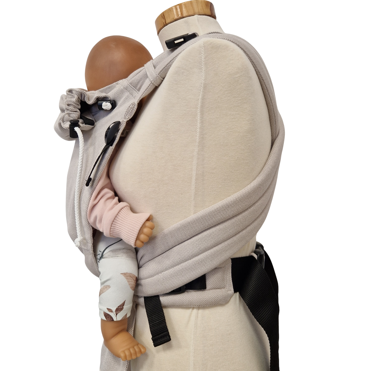 Babycarrier Mondstein, adjustable half-buckle baby carrier with padded straps, suitable from birth to 15 kg, trend color.