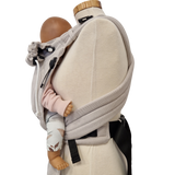 Babycarrier Mondstein, adjustable half-buckle baby carrier with padded straps, suitable from birth to 15 kg, trend color.