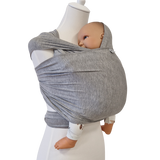 Bambustragetuch PERLGRAU meliert aus weichem, elastischem Bambusstoff, babytrage für 2,5-11 kg, atmungsaktiv und nachhaltig.