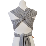 Bambustragetuch PERLGRAU meliert aus weichem, elastischem Bambusgewebe für Babys bis 11 kg