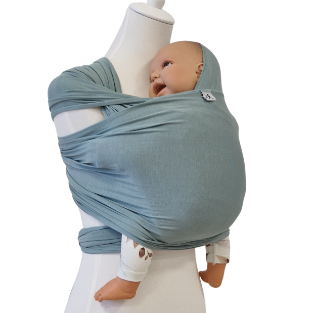 Bambustragetuch PISTAZIE in Mintgrün aus weichem, elastischem Bambusstoff für Babytragen bis 11 kg