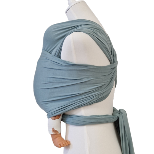 Bambustragetuch PISTAZIE mintgrün aus weichem, elastischem Bambusgewebe für Babys bis 11 kg