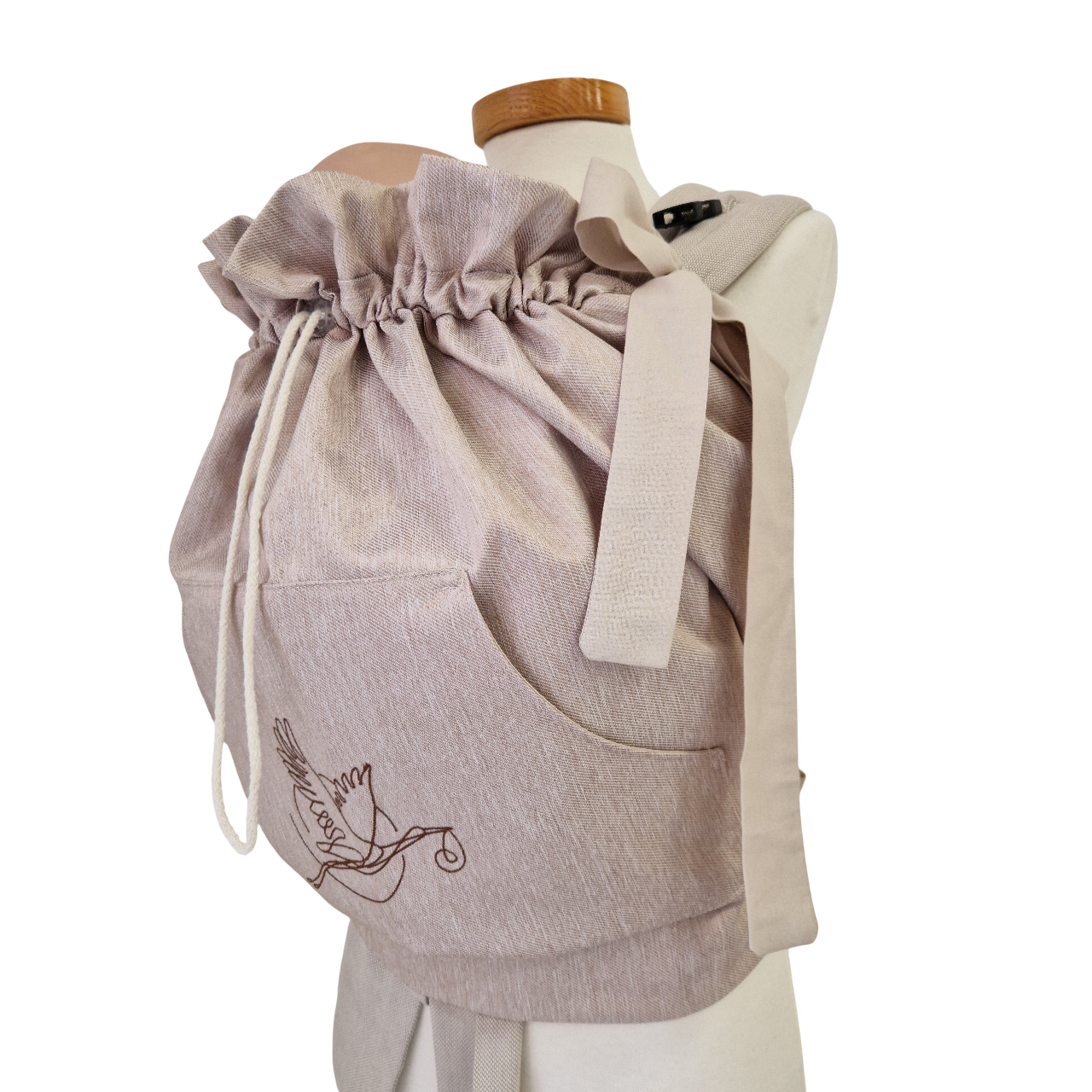Storchenwiege Tragecover Natur for babywearing protection.