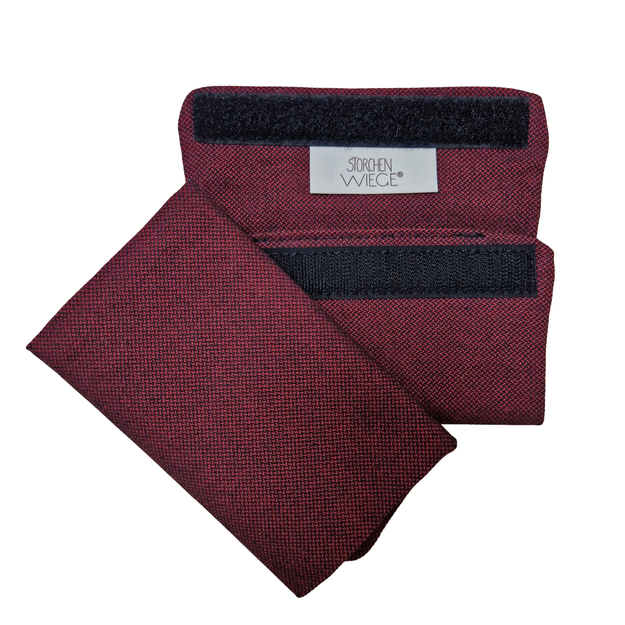 Babycarrier Gurtschoner in red, 100% cotton, with Velcro attachment for shoulder straps.
