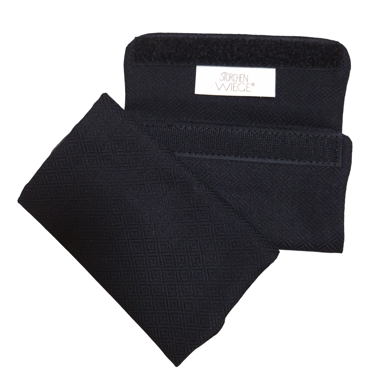 Black cotton babycarrier gurtschoner pair for shoulder strap protection.