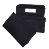 Black cotton babycarrier gurtschoner pair for shoulder strap protection.