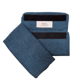 Babycarrier Gurtschoner, blue cotton strap protectors with Velcro.