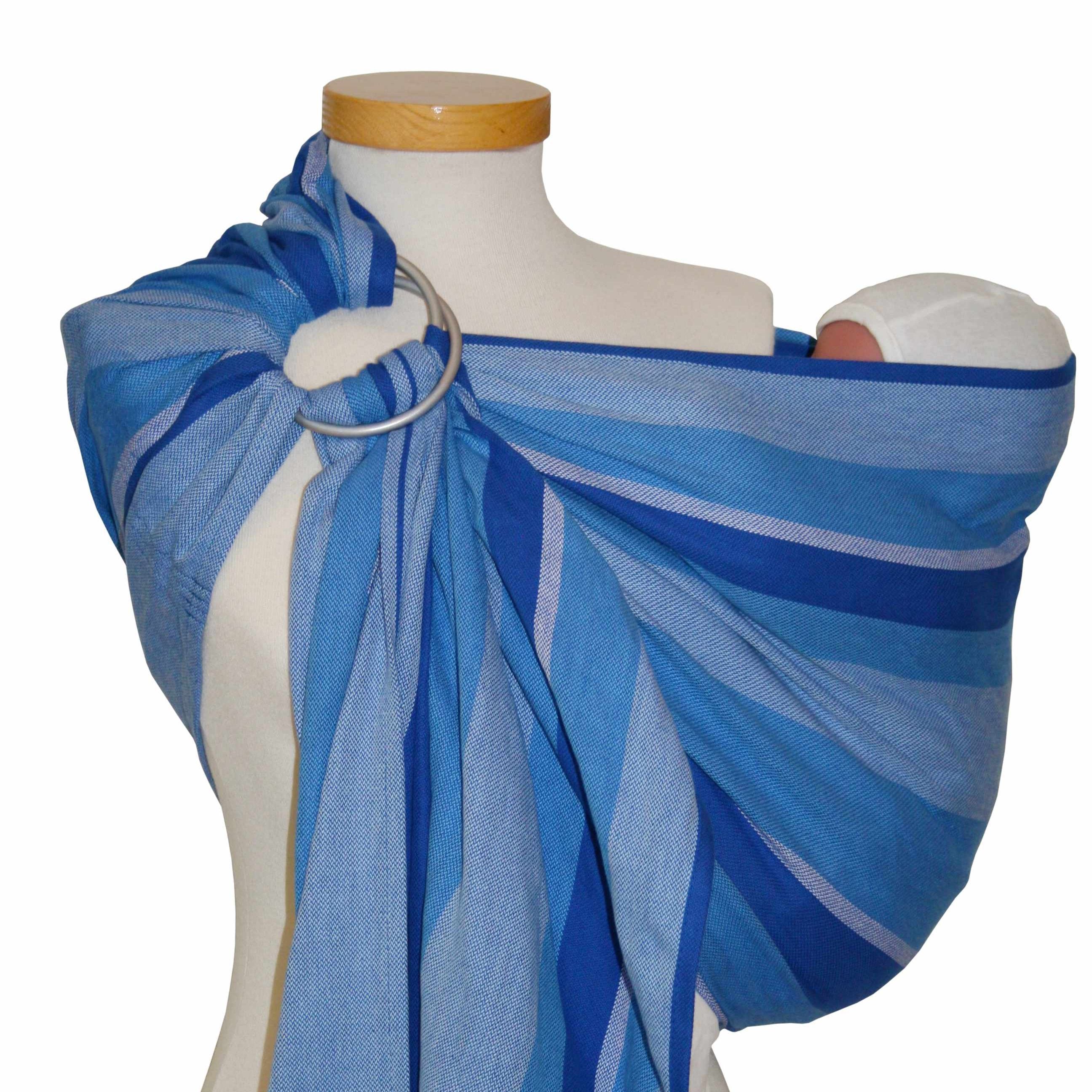 Ringsling Eric Bio made from organic cotton in blue tones