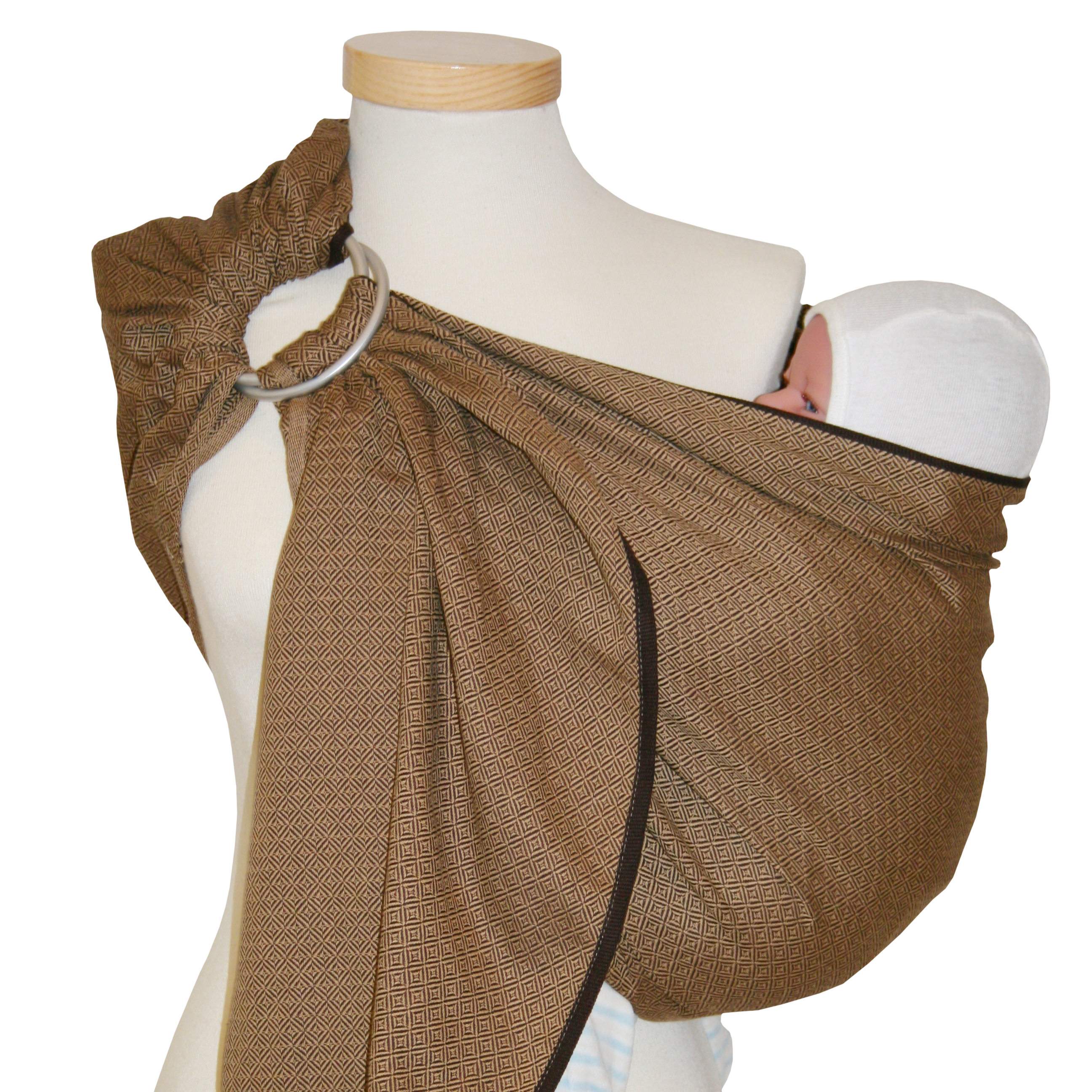 Ringsling Leo Cafe with delicate pattern for easy and quick carrying.