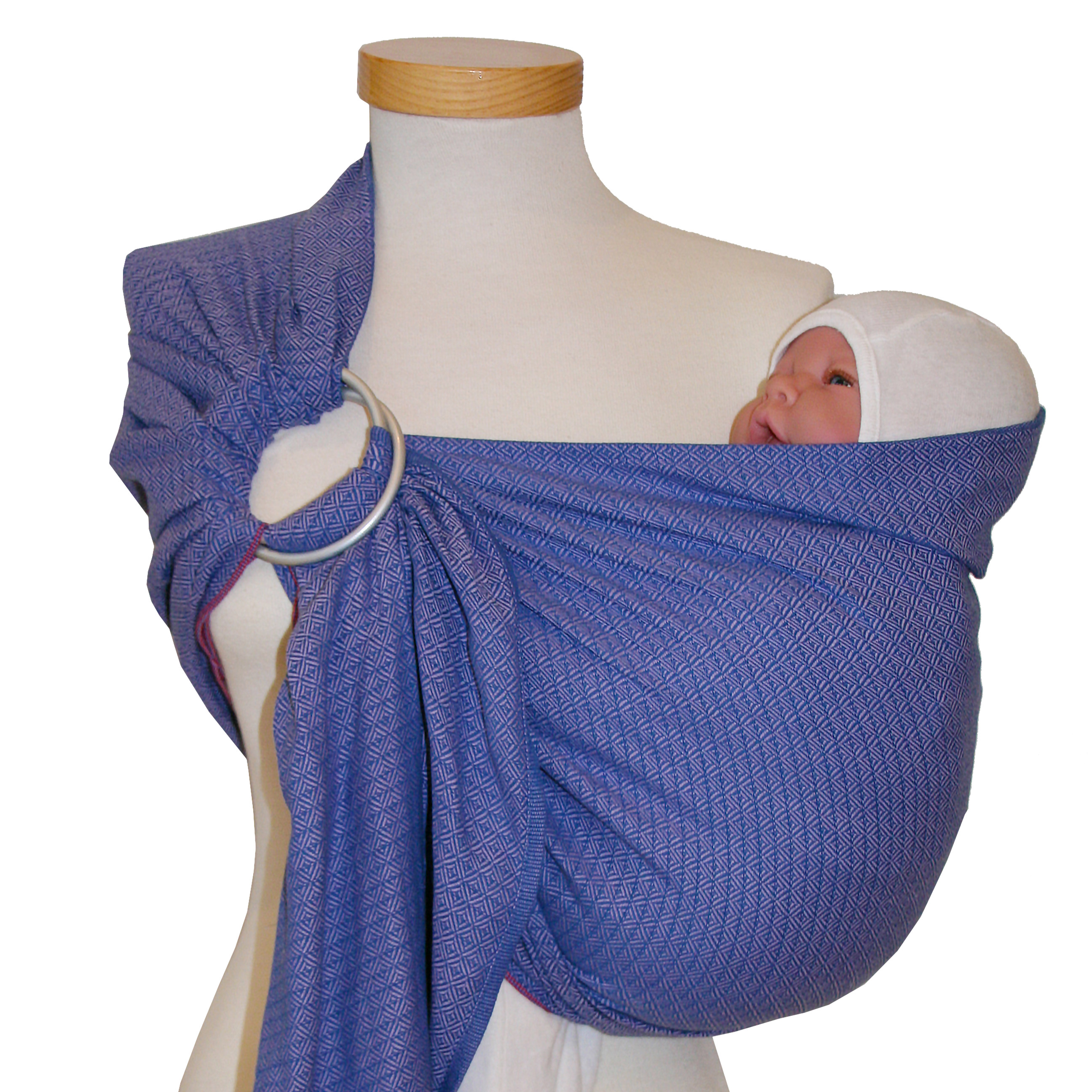 Ringsling Leo Flieder with delicate pattern, ideal for easy carrying.