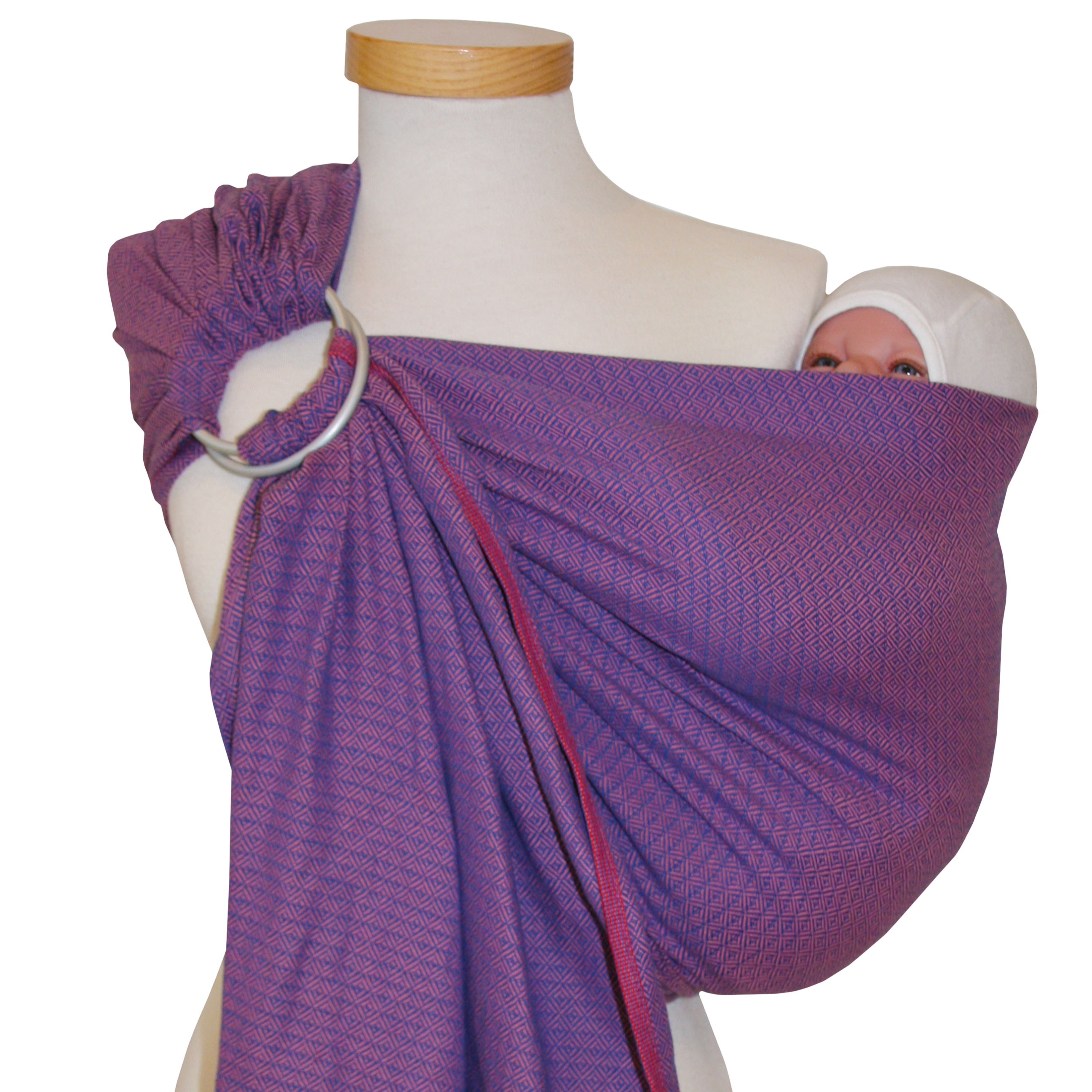Ringsling Leo Rosé with delicate weave pattern, suitable for infants to toddlers.