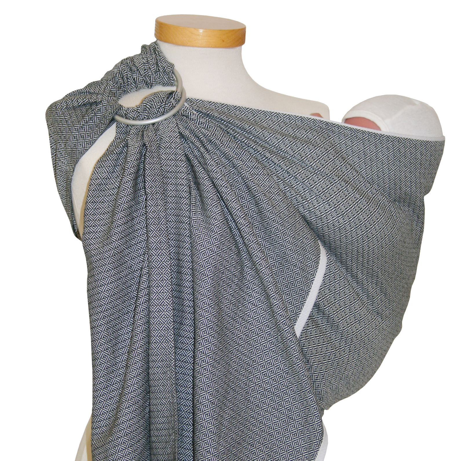 Ringsling Leo Schwarz WeissRingsling LeoRingSling Schwarz-Weiss mit zartem Webmuster
Leicht und schnell anzulegen 
Eine Größe für verschiedene Träger verwendbar
Ideal für kurze Wege und Arbeiten in Haus u