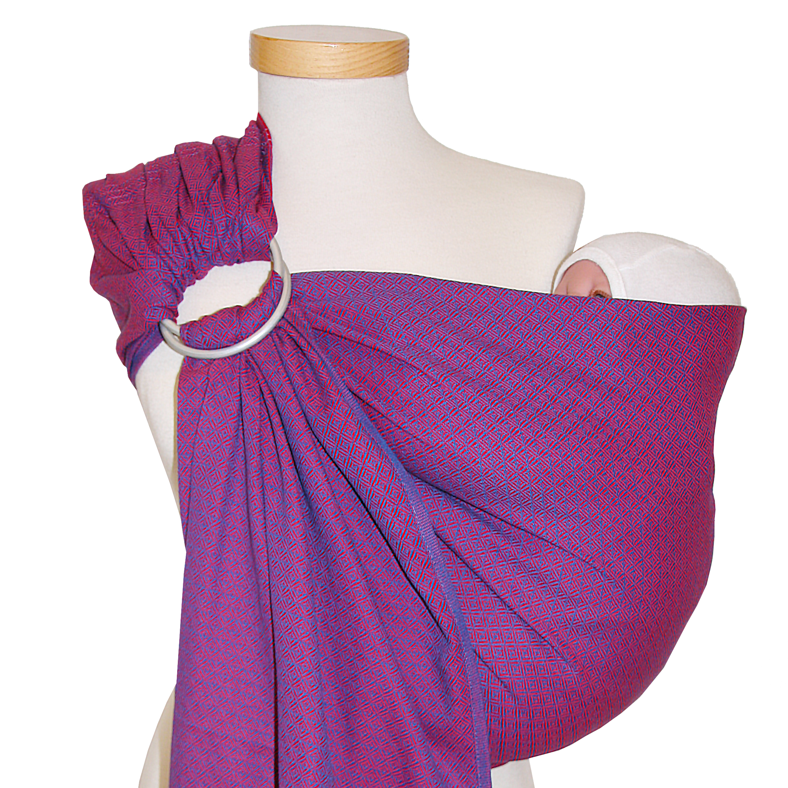 Ringsling Leo Violett with delicate woven pattern, 100% cotton, easy and versatile for babies and toddlers.