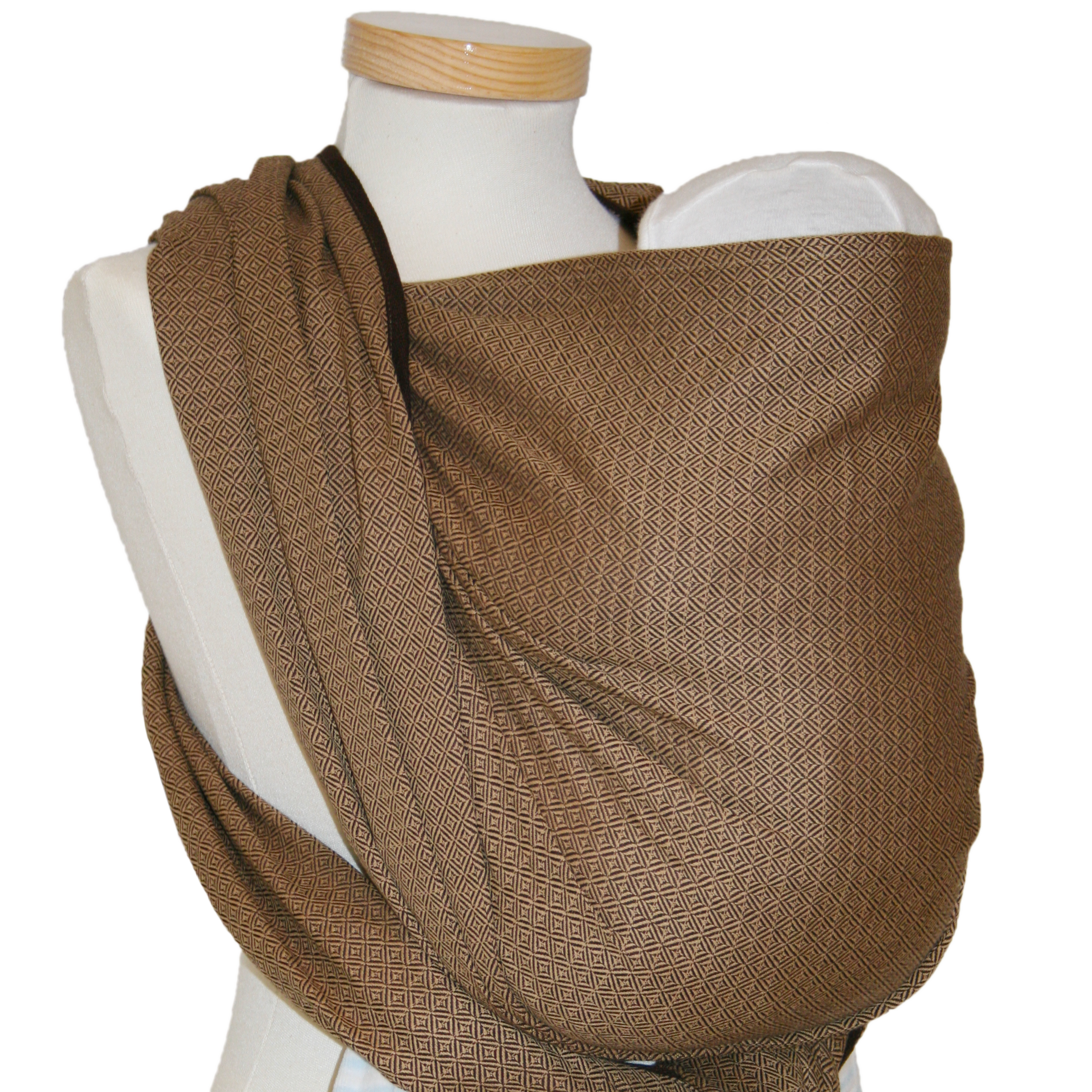 Tragetuch Leo Cafe with delicate woven pattern, suitable from birth to toddler age.