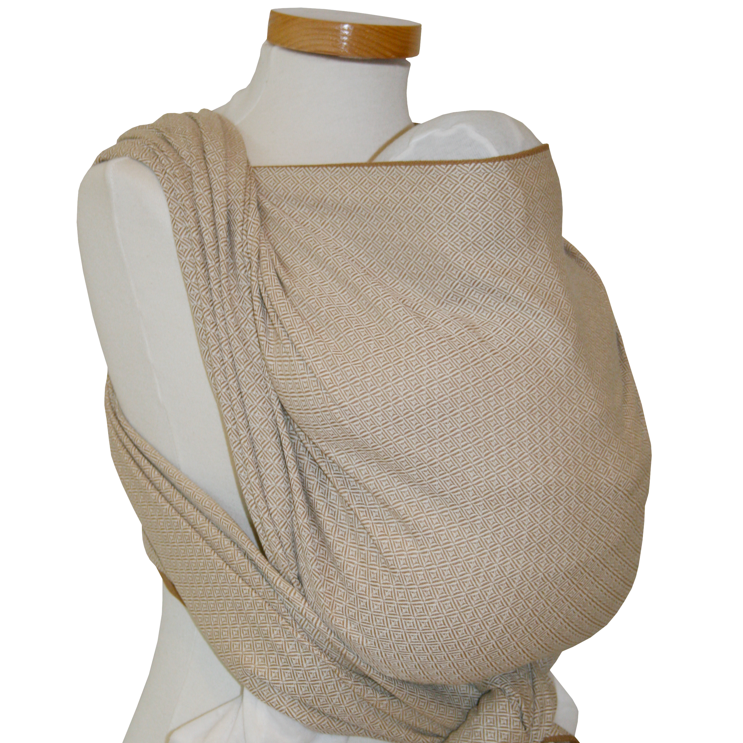 Tragetuch Leo Natur baby wrap with delicate weave pattern, made from 100% cotton, OEKO-TEX certified, beige.