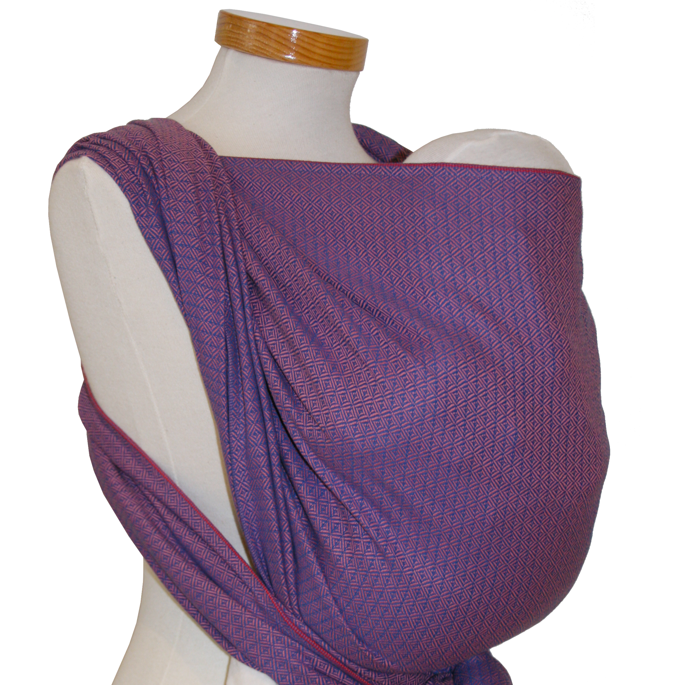 Tragetuch Leo Rosé baby wrap with delicate rose weave pattern.