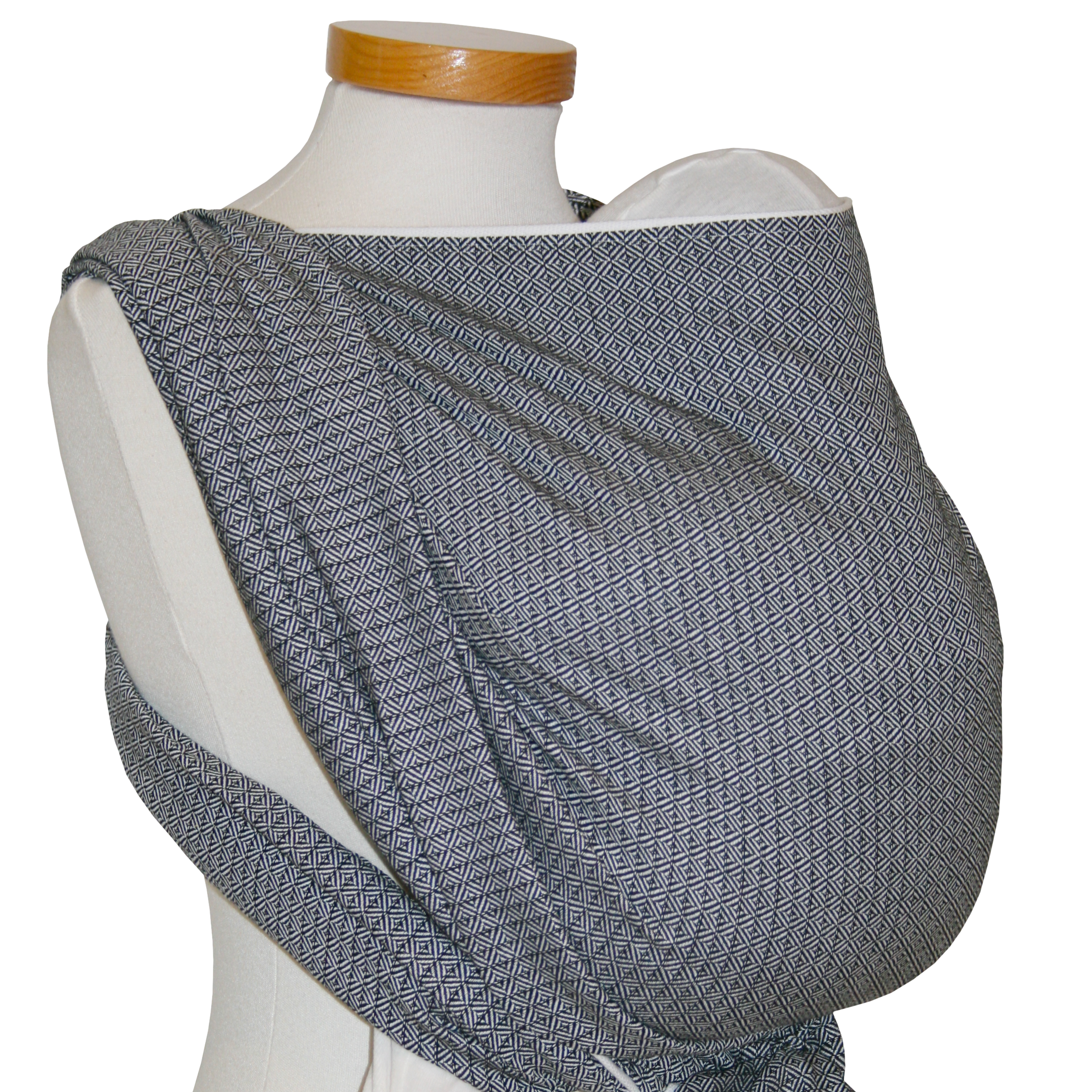 Tragetuch Leo Schwarz Weiss with web pattern, 100% cotton, OEKO-TEX certified.