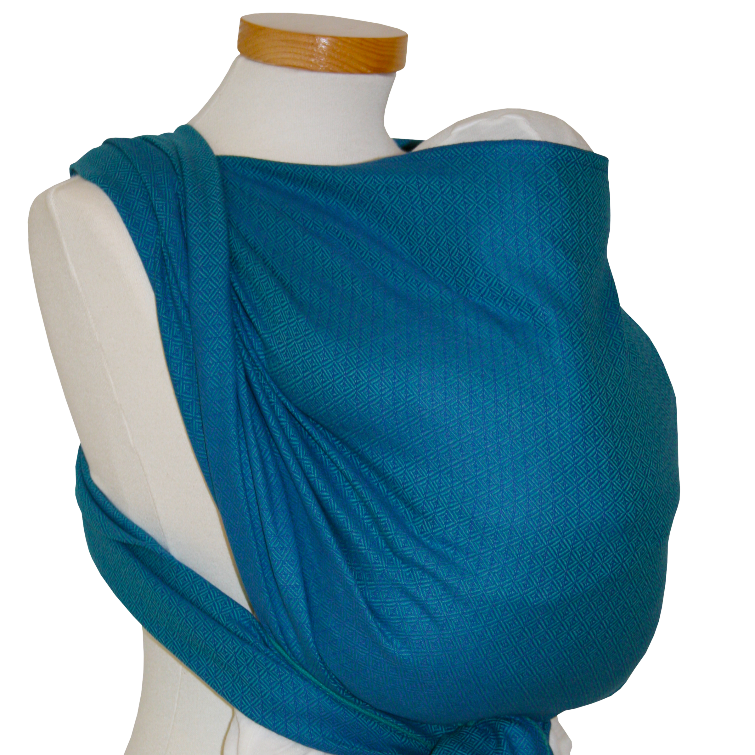 Tragetuch Leo Türkis with delicate weave pattern, 100% cotton, OEKO-TEX certified, suitable from birth.