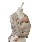 Tragetuch Mondstein Babytrage aus weicher, diagonaler 100% Baumwolle, OEKO-TEX zertifiziert, beige, 70 cm breit, für Neugeborene bis Kleinkinder