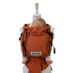 BabyCarrier Terra Half-Buckle-Babytrage in Terra mit Kopfstütze und Brustgurt, ab Geburt, 100% Baumwolle, ÖKO-Test Testsieger