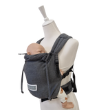 Valeno Graphit baby carrier with padded straps, adjustable seat, and chest strap for newborns up to 15 kg in graphite color