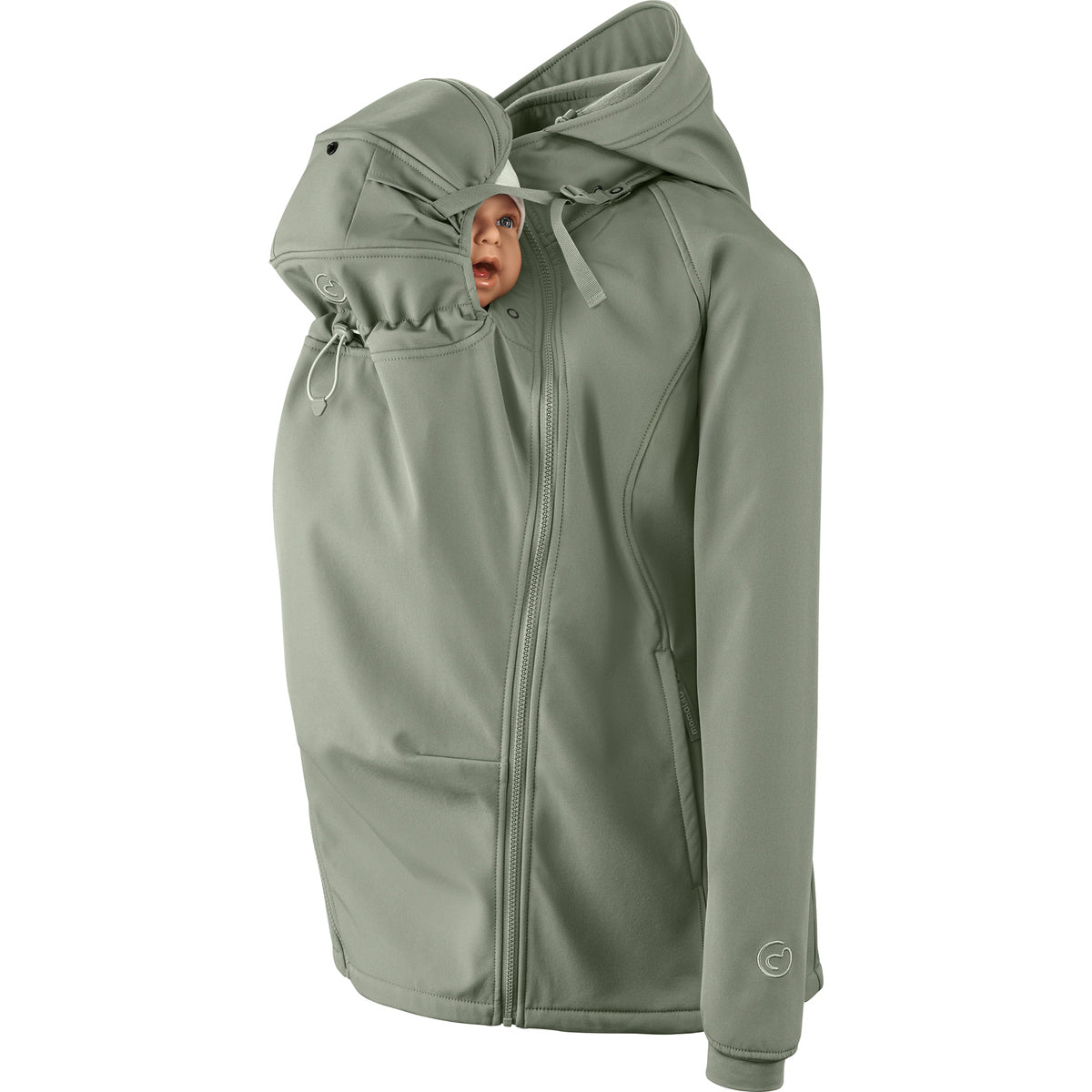 Mamalila Softshell-Tragejacke Allrounder fit for pregnancy and babywearing, wind- and rainproof with fleece lining
