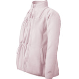 leichte rosa Mamalila Fleece Tragejacke aus atmungsaktivem Micro-Sherpa-Fleece mit Nackenschutz für Schwangerschaft und Babytragen vorne und hinten