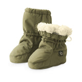 Mamalila Cosy Allrounder Booties Baby, softshell, fleece-lined, olive green, waterproof, warm, secure fit, babies 6-12 months.