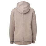 Beige Mamalila Sweat-Tragejacke London babywearing hoodie made of soft organic cotton with hood and back view.
