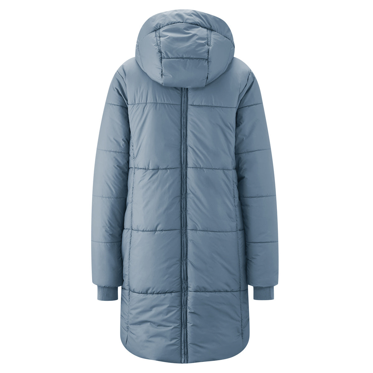 Mamalila Winter-Tragemantel Copenhagen blue padded babywearing coat with hood and fleece lining