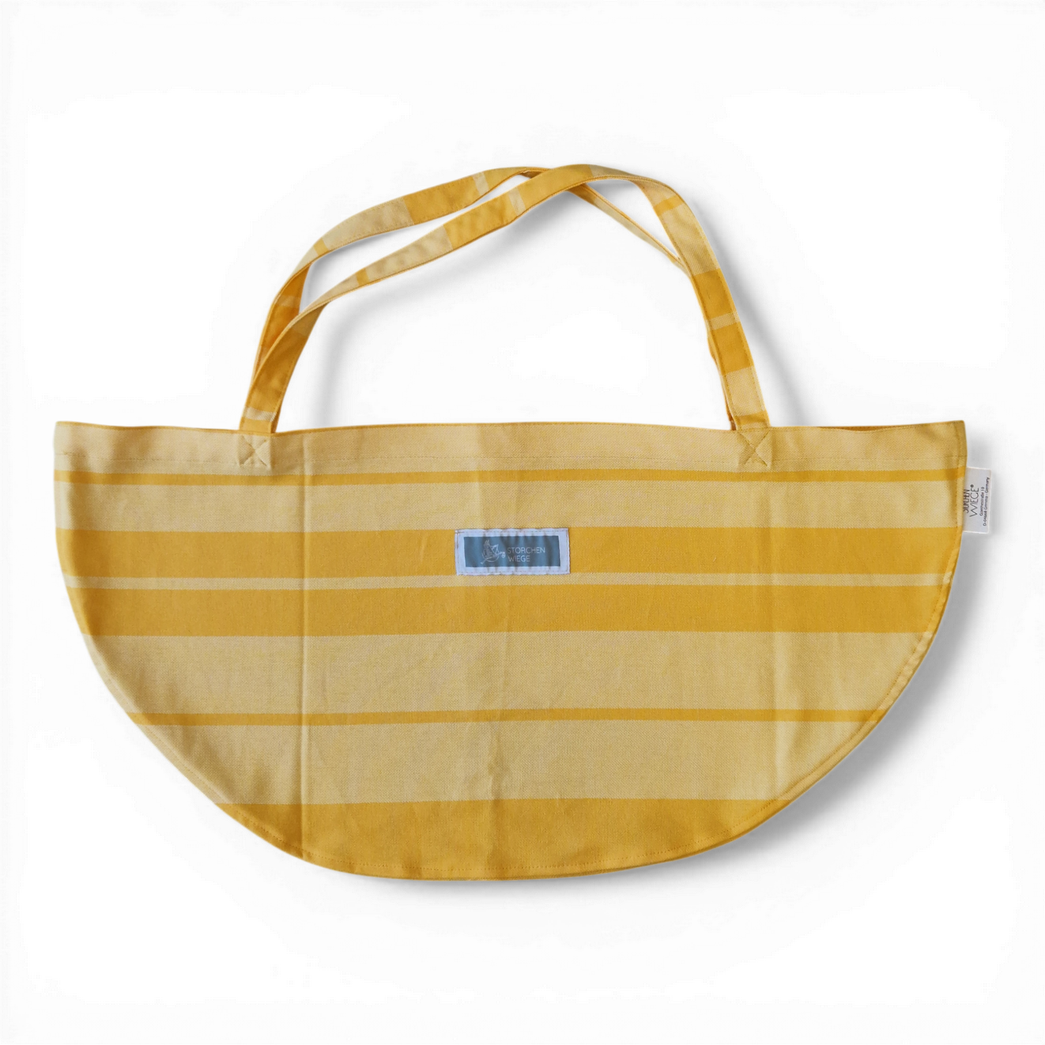 Gelbe Wiegetasche aus 100% Baumwolle zur Gewichtskontrolle von Babys bis 7 kg, Made in Germany