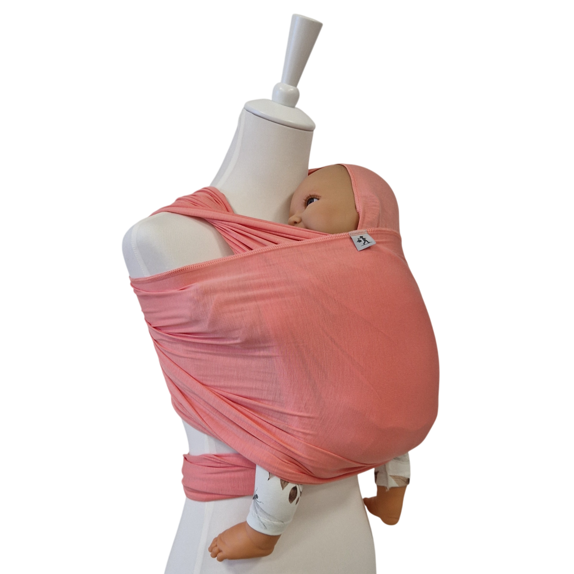 Weiches Bambustragetuch APRICOT aus 100% Bambus, atmungsaktiv und elastisch, ideal für Babys von 2,5 bis 9 kg.