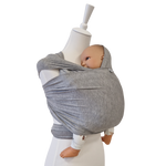 Bambustragetuch PERLGRAU meliert aus weichem, elastischem Bambusgewebe für nahen Babykontakt und Bewegungsfreiheit