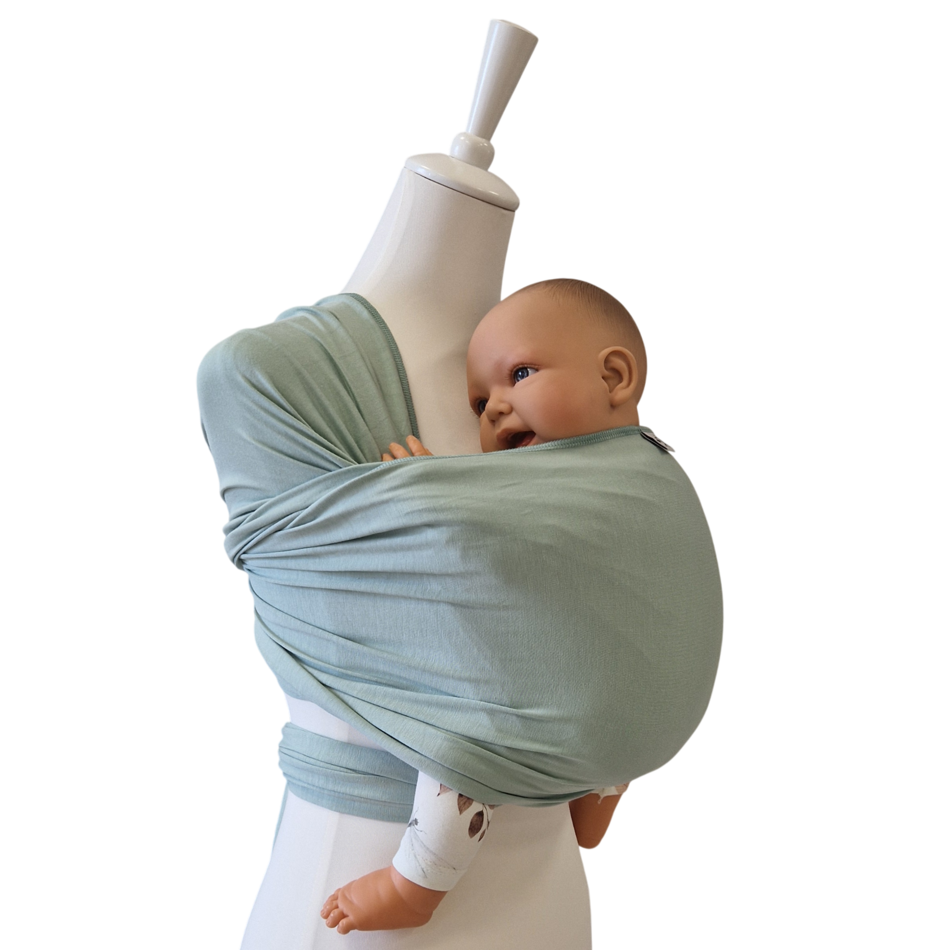 Bambustragetuch PISTAZIE aus weichem, atmungsaktivem Bambusgewebe für Babysicherheit und Nähe