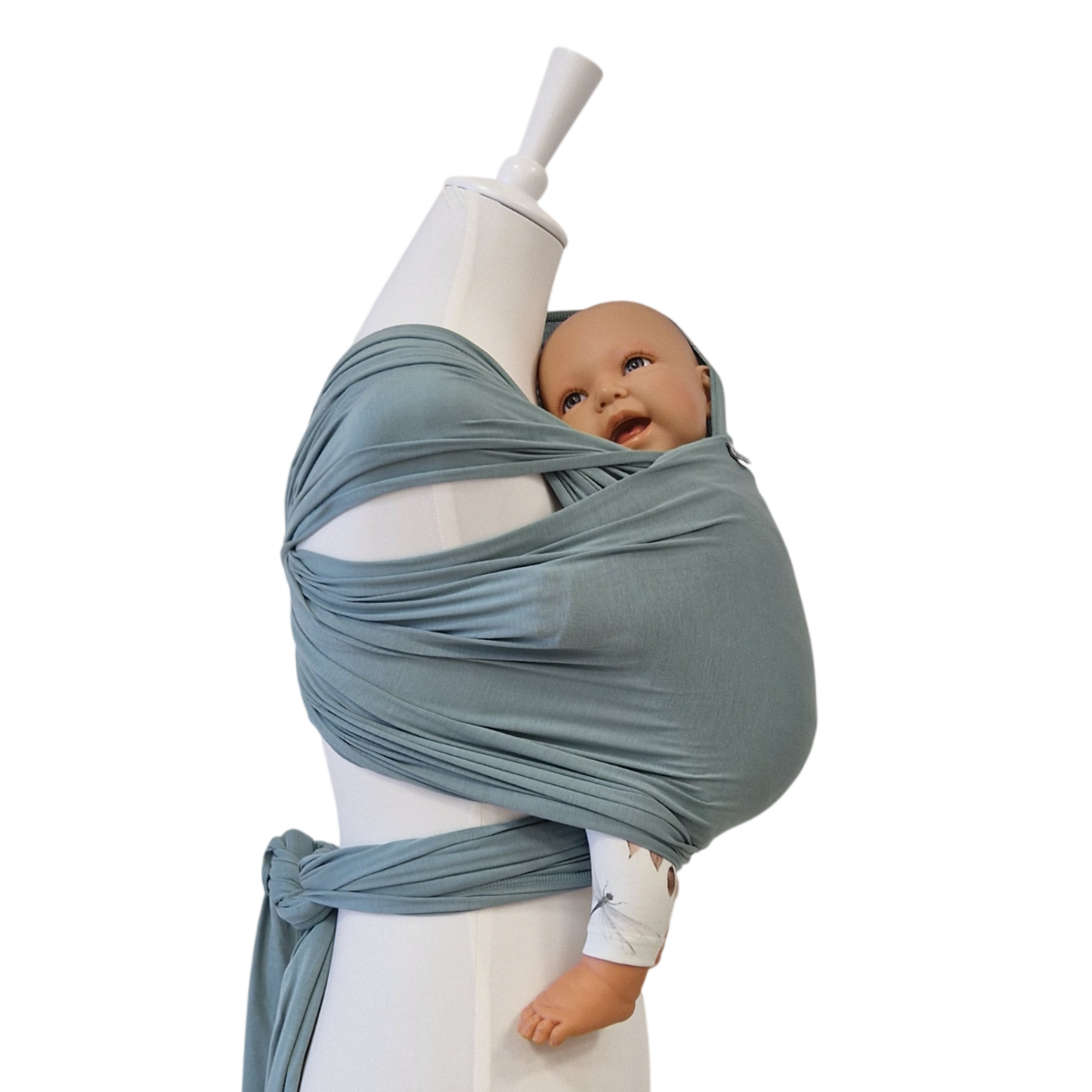 Bambustragetuch PISTAZIE aus weichem, atmungsaktivem Bambusgewebe für Babys bis 9 kg, nachhaltig und leicht