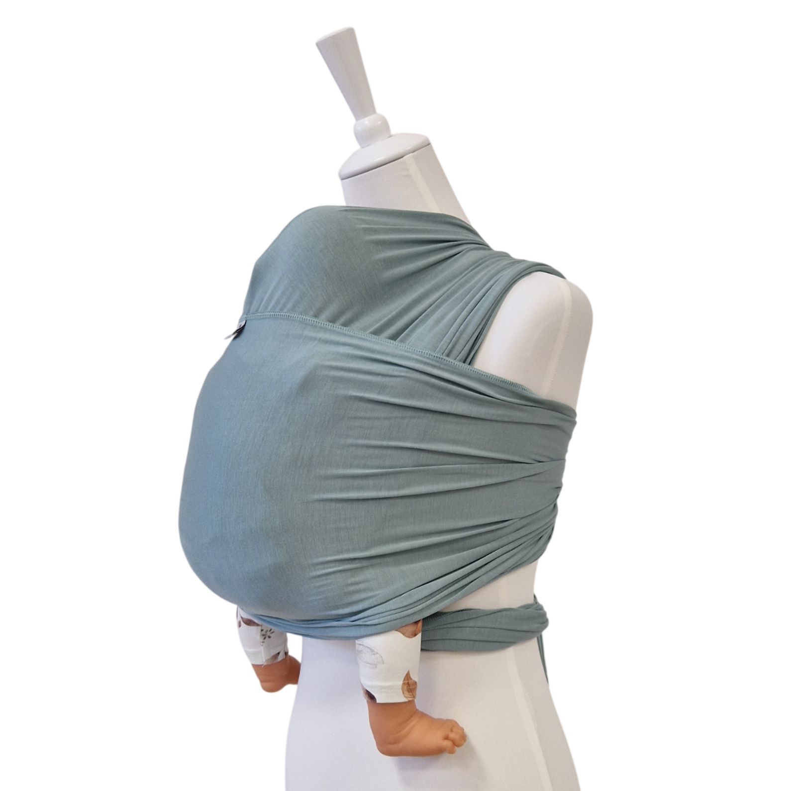 Bambustragetuch PISTAZIE aus weichem, elastischem Bambusgewebe für Babybauchtrage, nachhaltig und atmungsaktiv