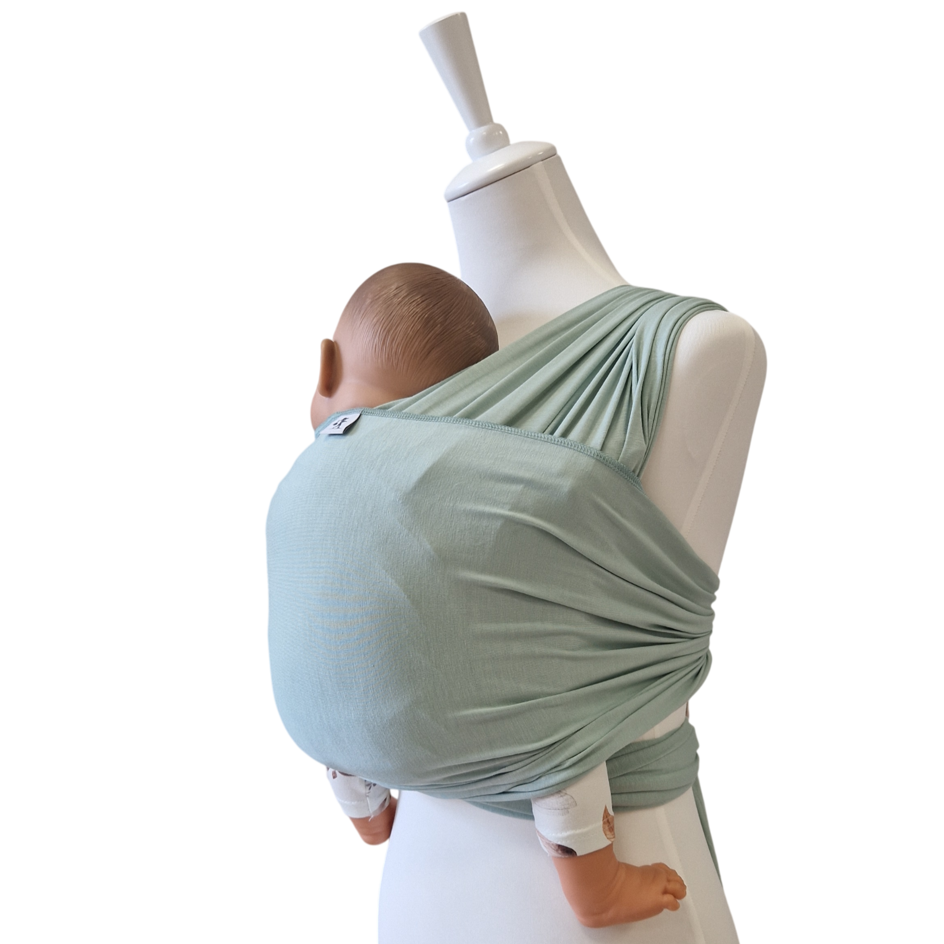 Bambustragetuch PISTAZIE aus weichem, elastischem Bambusgewebe für Babybauchtrage, nachhaltig und atmungsaktiv