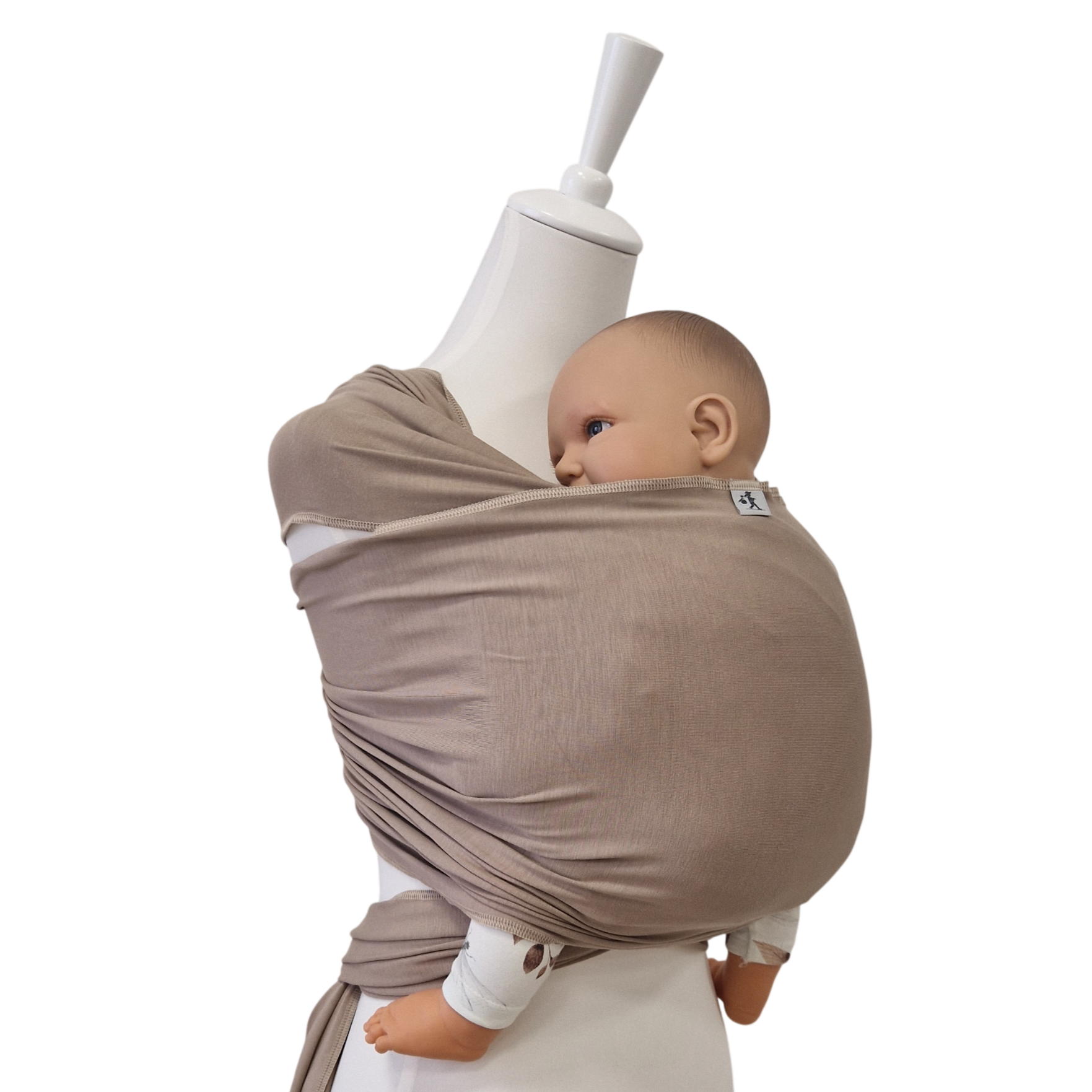 Bambustragetuch SANDSTEIN aus weichem, elastischem Bambus-Mischgewebe in Sandsteinfarbe, ideal für sicheren Babytragkomfort.