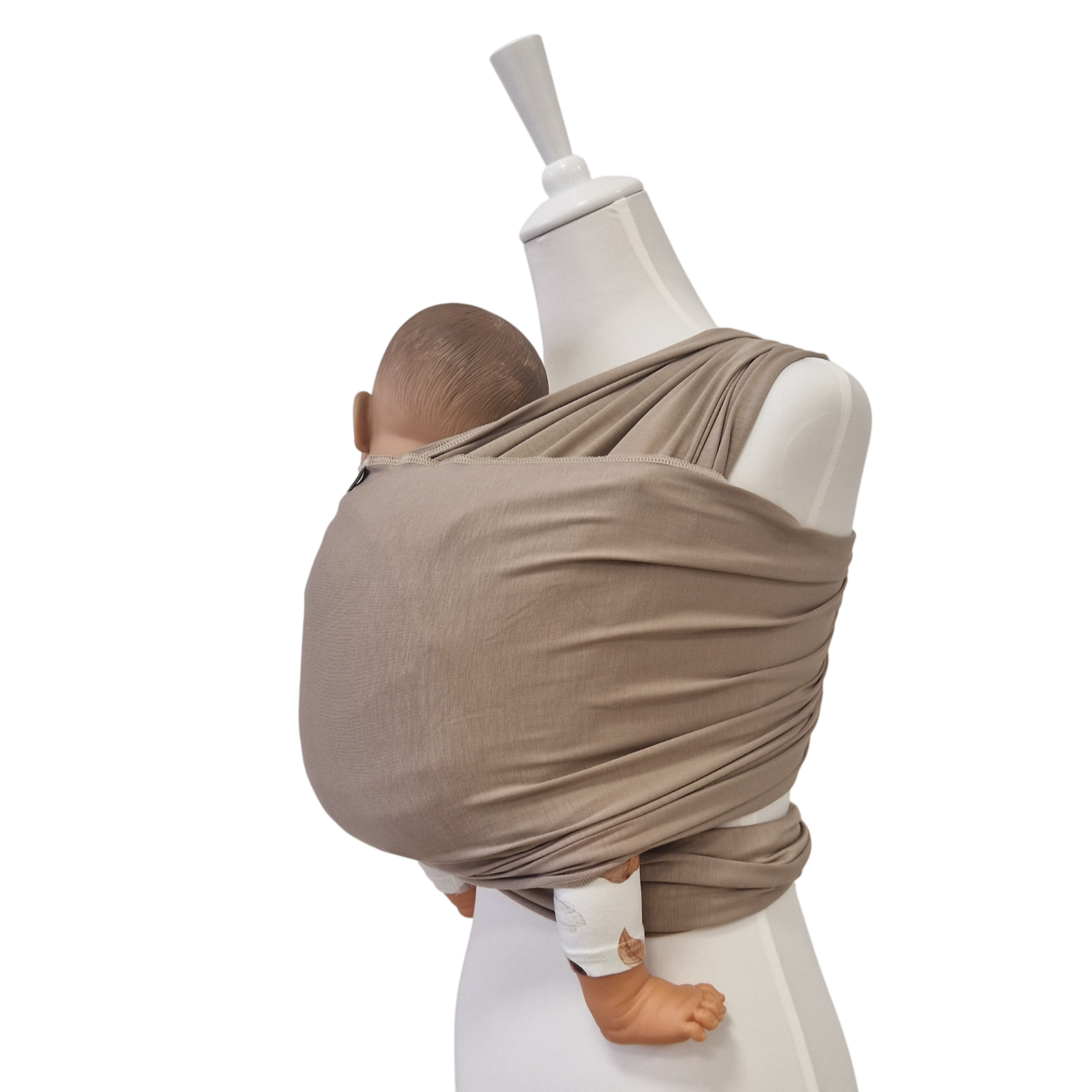 Bambustragetuch SANDSTEIN aus weichem, elastischem Bambus-Mischgewebe in sandsteinfarben, ideal für Babygewicht 2,5-9 kg