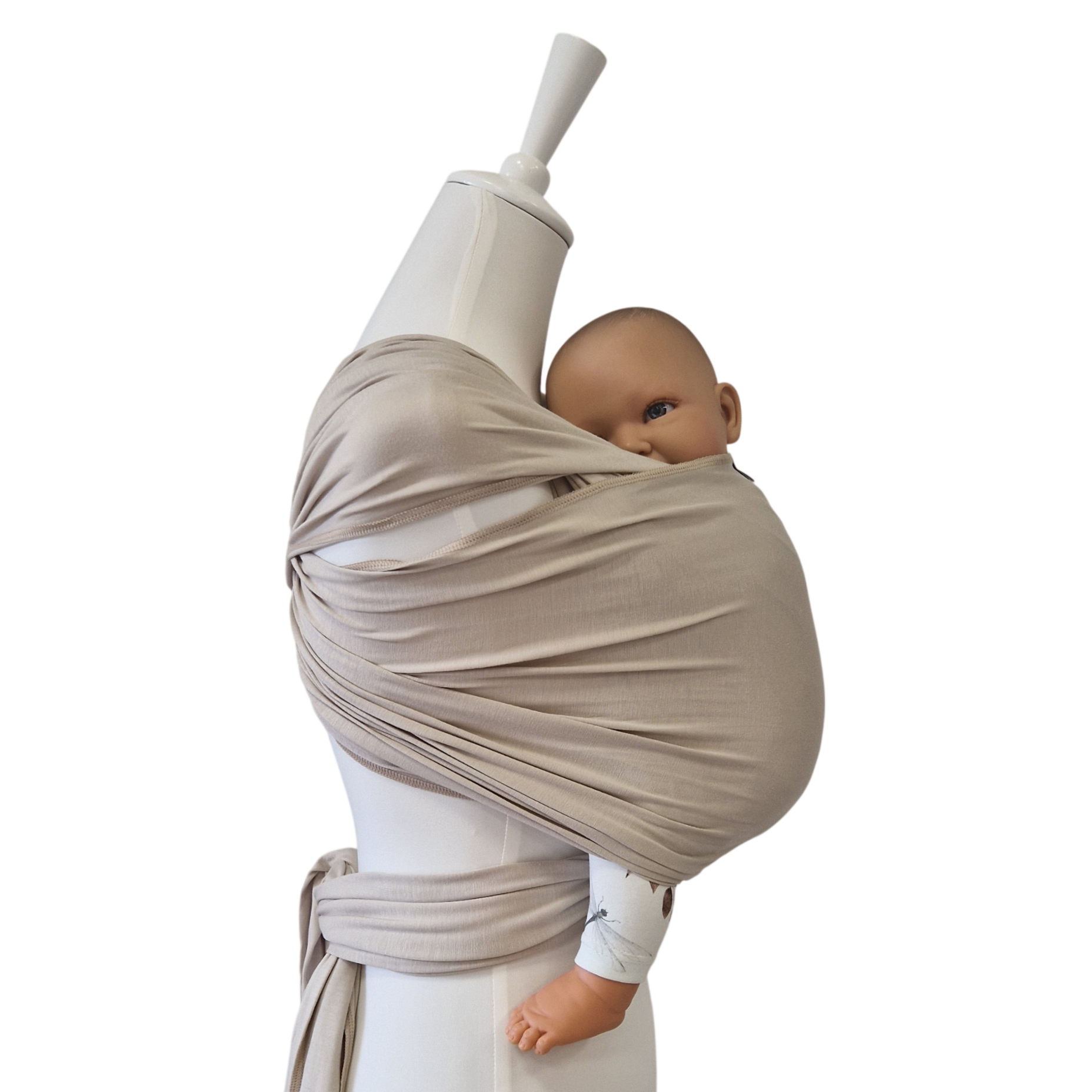 Weiches Bambustragetuch WÜSTENSAND aus Bambus-Mischgewebe für Nähe und Geborgenheit beim Babytragen