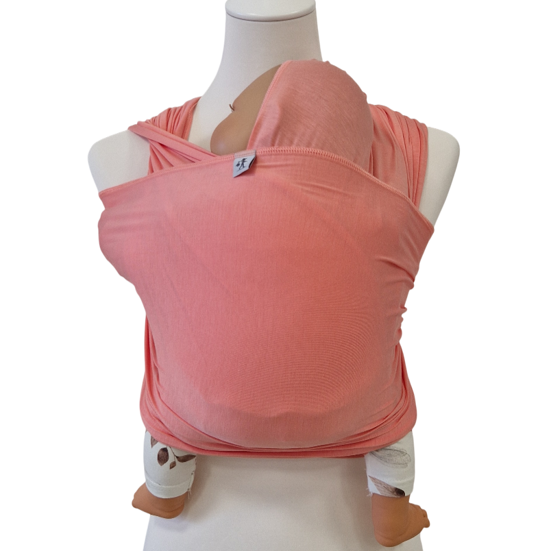 Bambustragetuch APRICOT weich elastisch atmungsaktiv babytrage lachsfarben 100% bambus