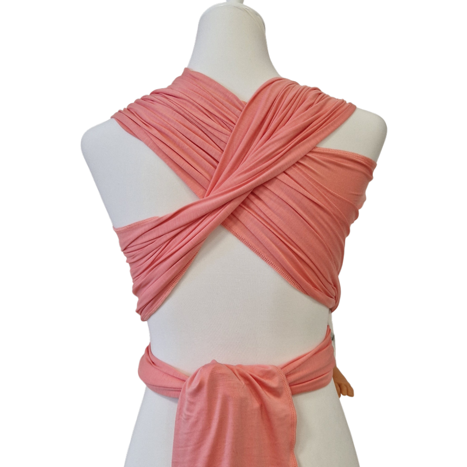 Bambustragetuch APRICOT aus weich elastischem atmungsaktivem Bambusstoff in lachsfarben, ideal für Babytragelänge 4,3m