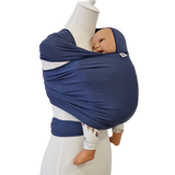 Blaue Bambustragetuch KORNBLUME aus weichem, elastischem Bambusgewebe für Babys von 2,5 bis 11 kg