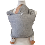 Bambustragetuch PERLGRAU meliert aus weichem atmungsaktivem Bambusgewebe mit Babytragfunktion und elastischem Komfort