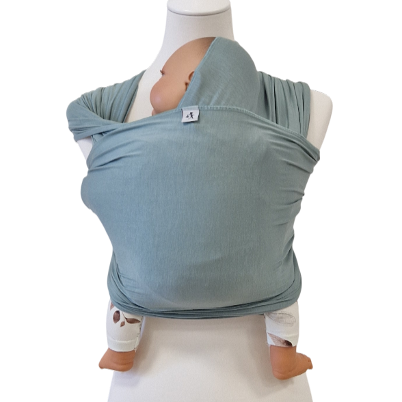 Bambustragetuch PISTAZIE mintgrün aus weichem elastischem Bambusgewebe für Babys 2,5-11 kg