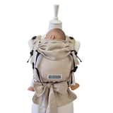 Ergonomische Babytrage zum Binden ab Geburt mit gepolsterten Trägern und Hüftgurt aus Baumwolle