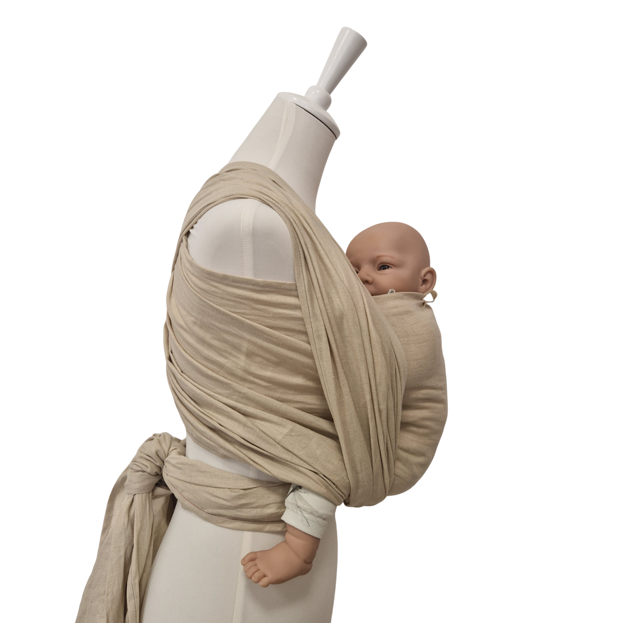 Leinentragetuch ELFENBEIN Babytrage aus 100% Leinen in Ecru Farbe, atmungsaktiv und weich