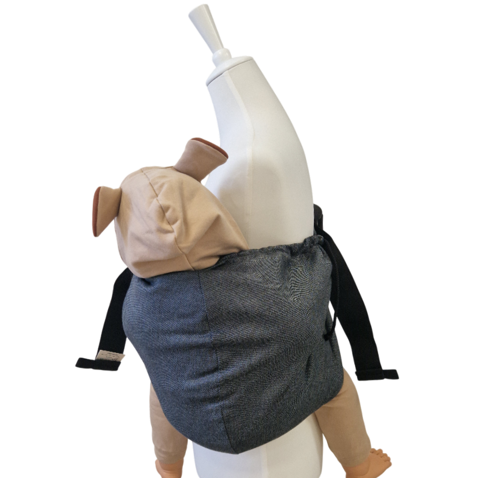 Hipino Graphit Hüfttrage aus Baumwolle für Kinder 5-20 kg, schnell anlegbar, bequem und verstellbar