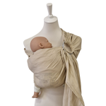 Leinen-RingSling ELFENBEIN baby carrier in natural ecru linen with ring closure and ergonomic design